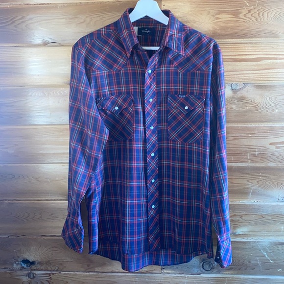 VINTAGE WRANGLER PEARL SNAP SHIRT - Picture 1 of 6